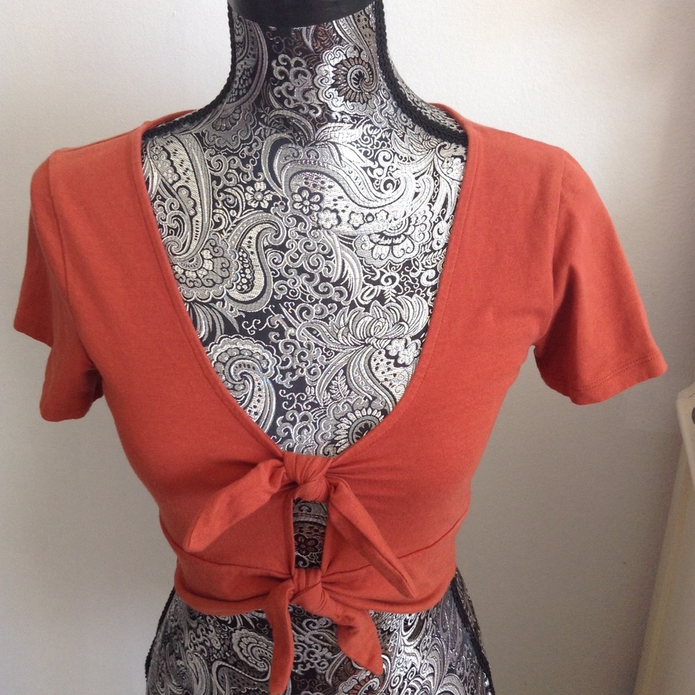 Y2K DOUBLE ZERO RUST CROP TOP S